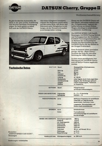 Prospekt datenblatt datsun - datenblatt,